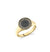 Men's Collection Gold & Black Diamond Evil Eye Disc Medallion Signet Ring