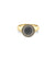 Men's Collection Gold & Black Diamond Evil Eye Disc Medallion Signet Ring
