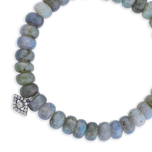 Men's Collection Black Rhodium & Diamond Medium Bezel Eye on Labradorite