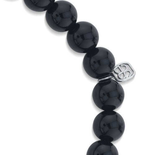 Men's Collection White Gold & Diamond Medium Bezel Eye on Onyx