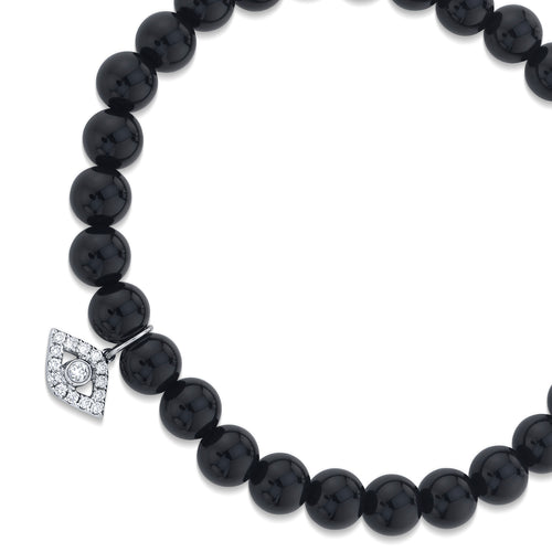 Men's Collection White Gold & Diamond Medium Bezel Eye on Onyx