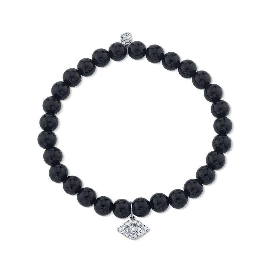 Gold & Diamond Large Eye on Onyx - Sydney Evan Fine Jewelry