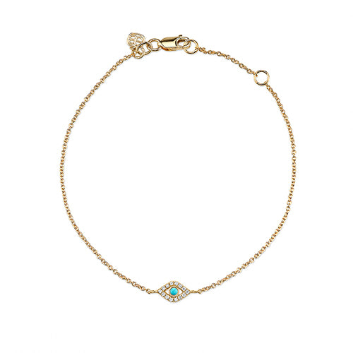 Gold & Diamond Bezel Large Eye Bracelet