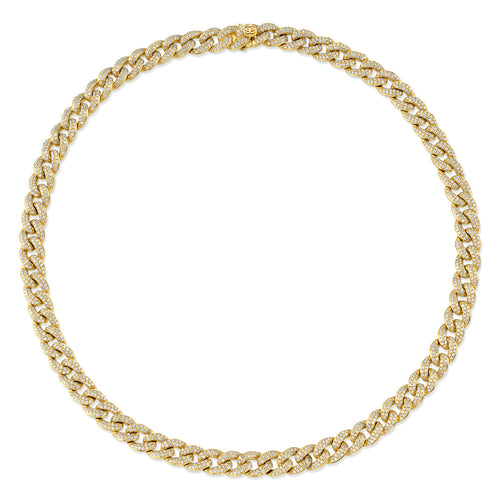 Men's Collection Gold & Pavé Small Diamond Link Necklace