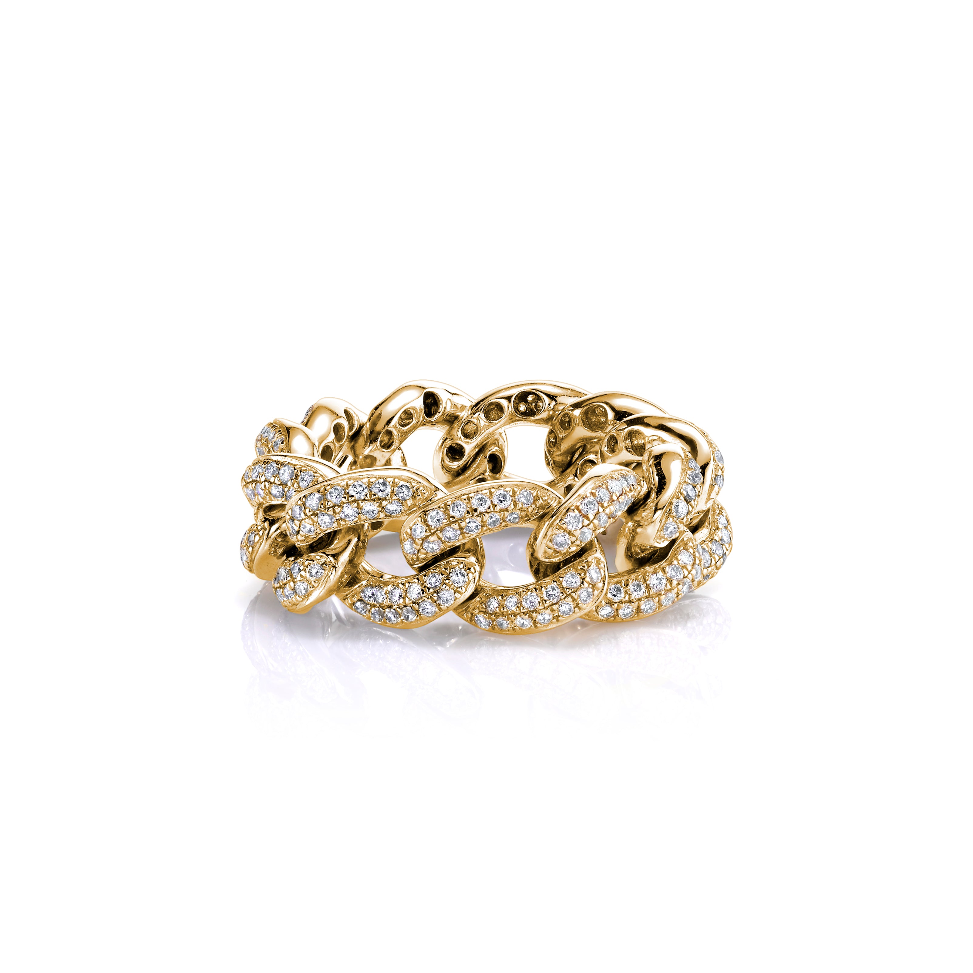 & Diamond Pave Link Ring