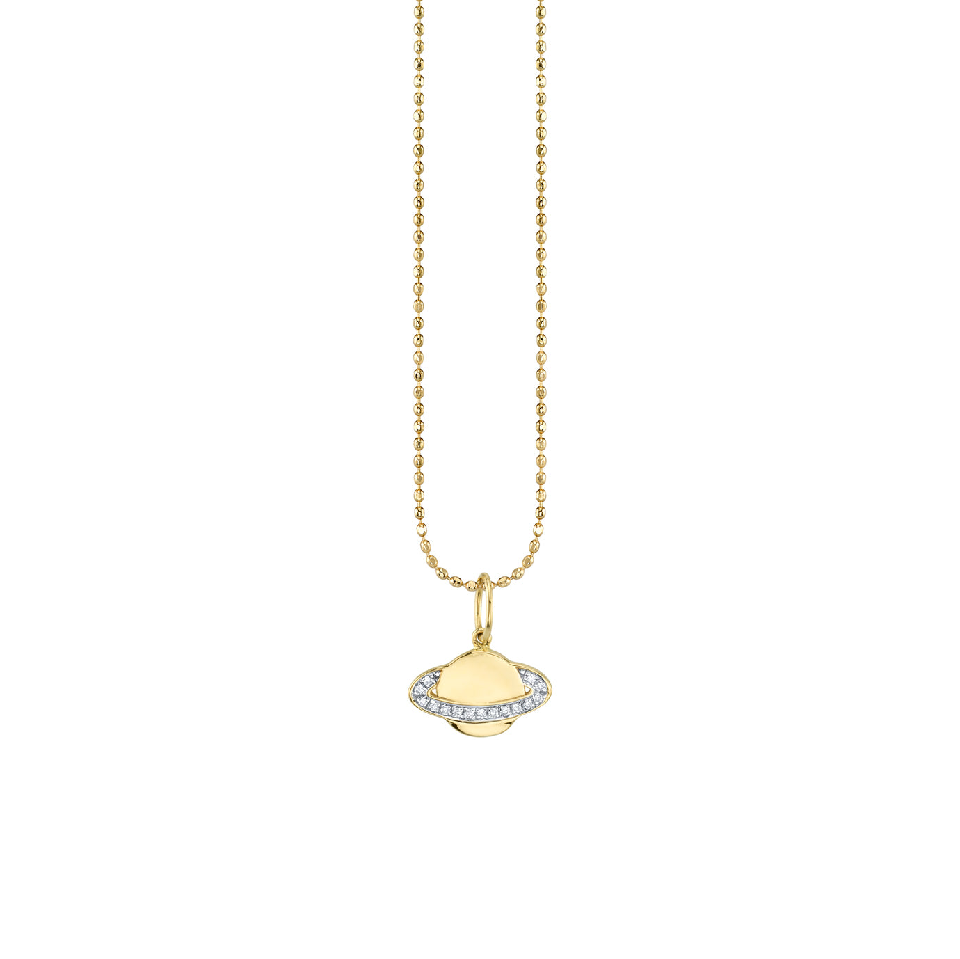 & Diamond Small Saturn Charm