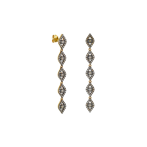 Gold & Diamond Eye Drop Earrings