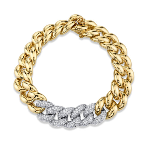 Gold & Diamond Large Link Bracelet