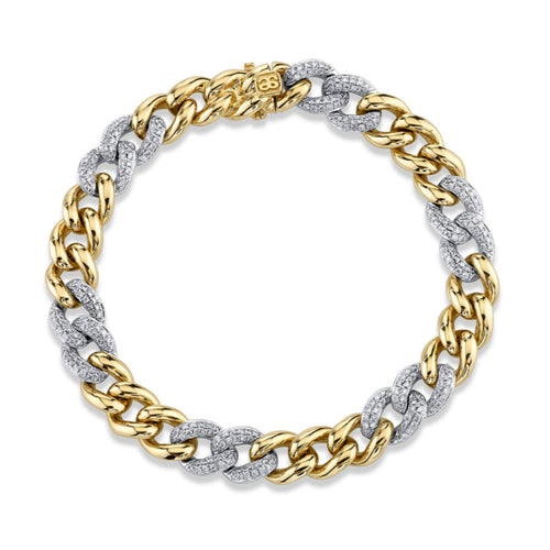 Gold & Diamond Small Link Bracelet