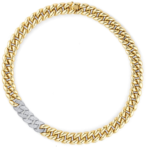 Gold & Diamond Large Link Necklace
