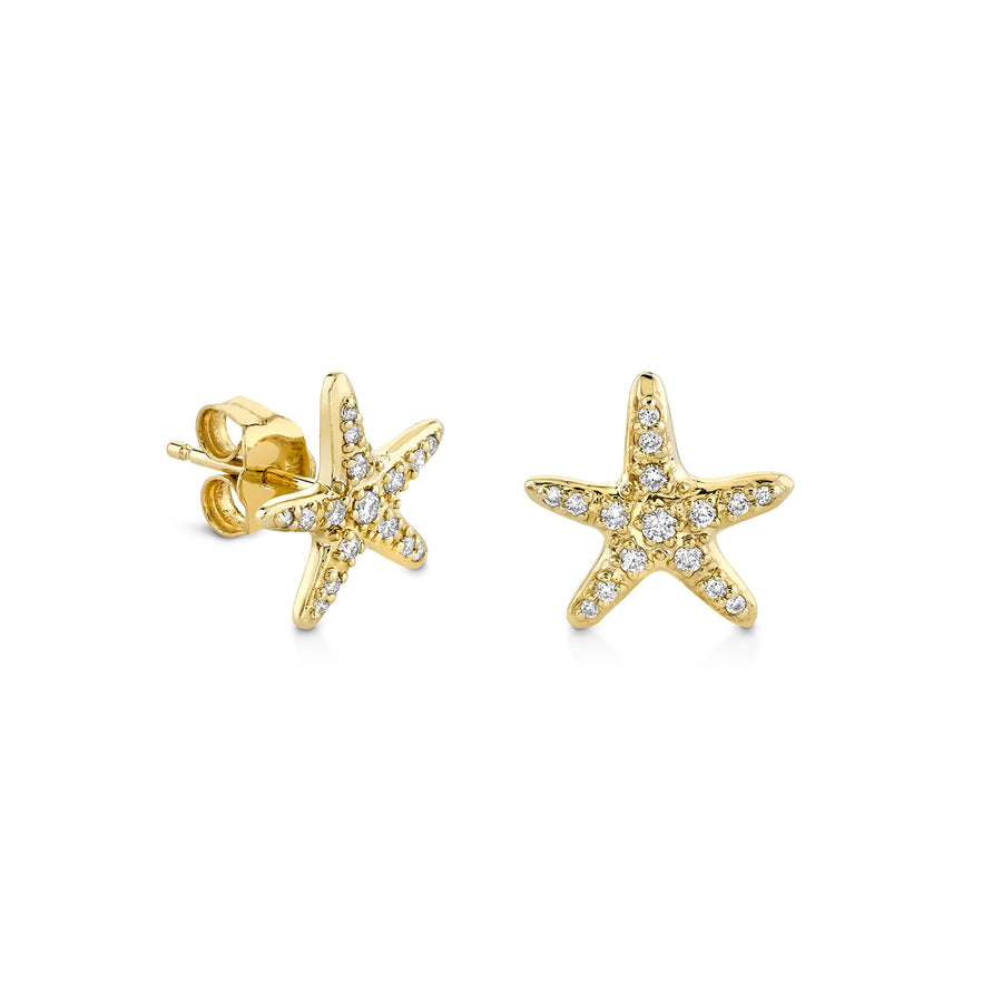 Gold & Diamond Starfish Stud - Sydney Evan Fine Jewelry