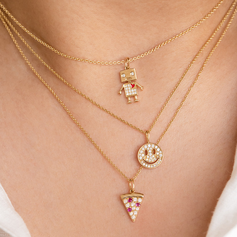 Gold & Diamond Mini Happy Face Charm - Sydney Evan Fine Jewelry