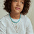 Kids Collection Gold & Turquoise Fluted Stone Turquoise Heishi Necklace