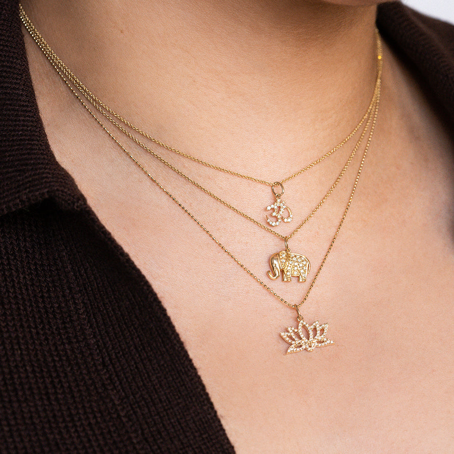 Gold & Diamond Small Om Charm - Sydney Evan Fine Jewelry