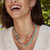 Gold & Diamond Enamel Eye Peach Coral Necklace