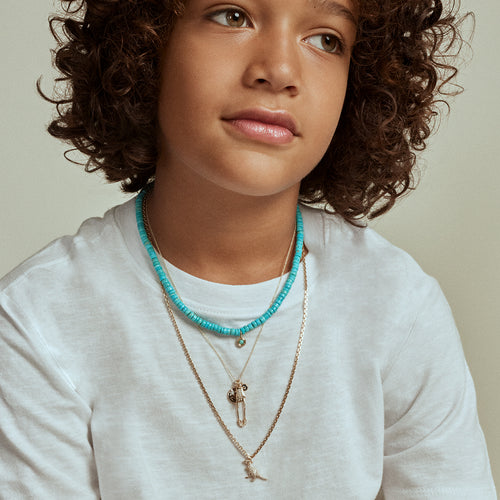 Kids Collection Gold & Diamond T-Rex Necklace