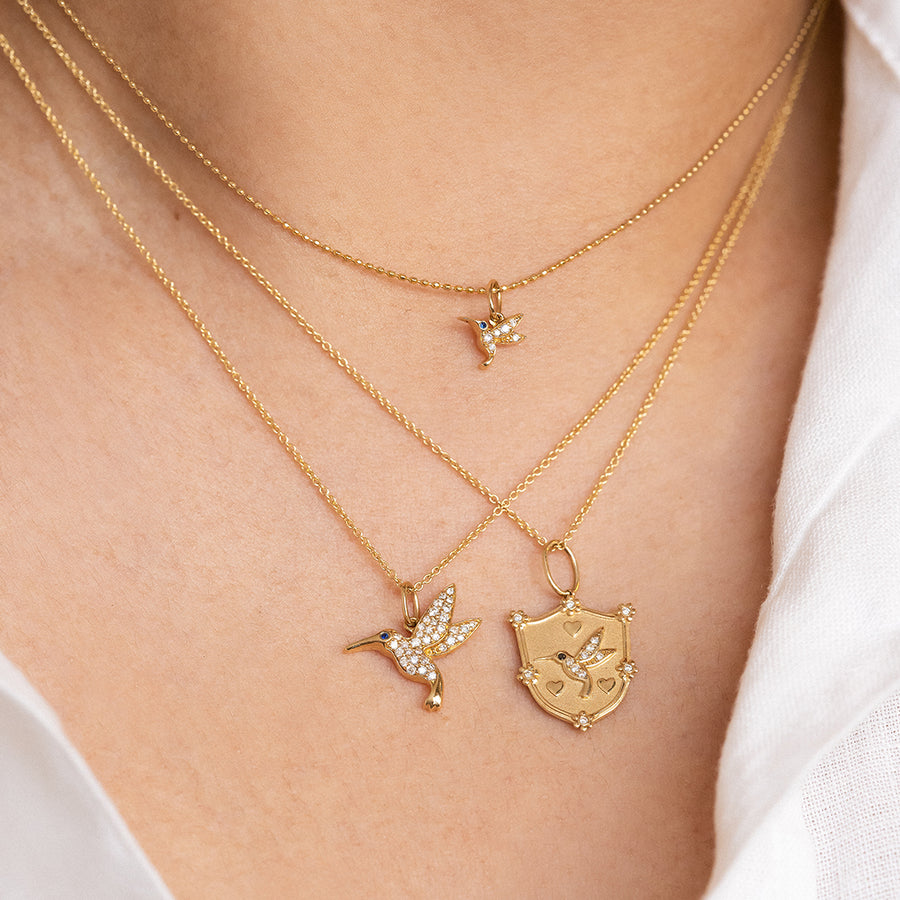 Gold & Diamond Tiny Hummingbird Charm - Sydney Evan Fine Jewelry