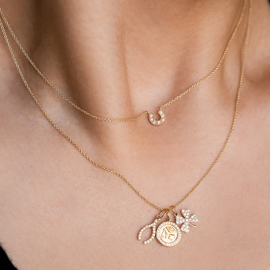 Gold & Diamond Small Clover Charm - Sydney Evan Fine Jewelry