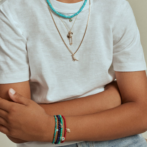 Kids Collection Gold & Diamond Anchor on Lapis