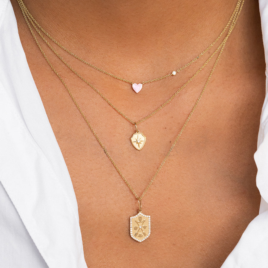 Gold & Enamel Mini Heart Necklace - Sydney Evan Fine Jewelry