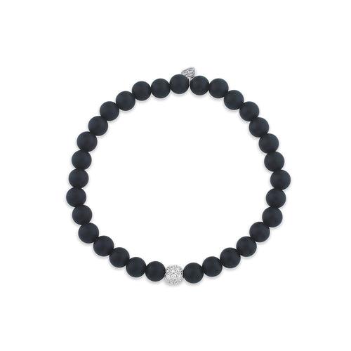 Men's Collection Gold & Diamond Ball on Black Matte Onyx