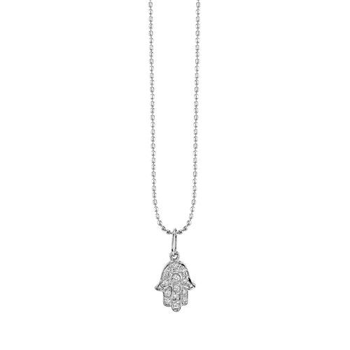 Gold & Diamond Mini Hamsa Charm