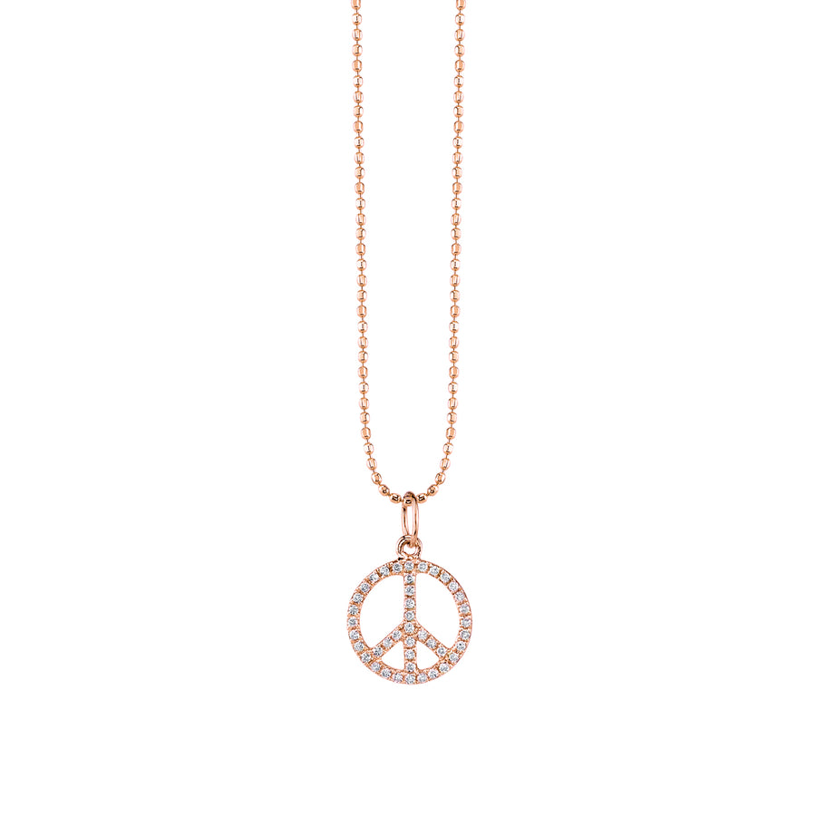 Gold & Diamond Small Peace Sign Charm - Sydney Evan Fine Jewelry