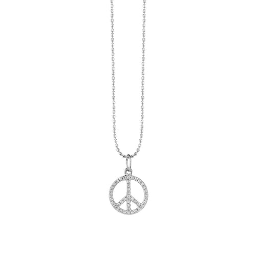 Gold & Diamond Small Peace Sign Charm