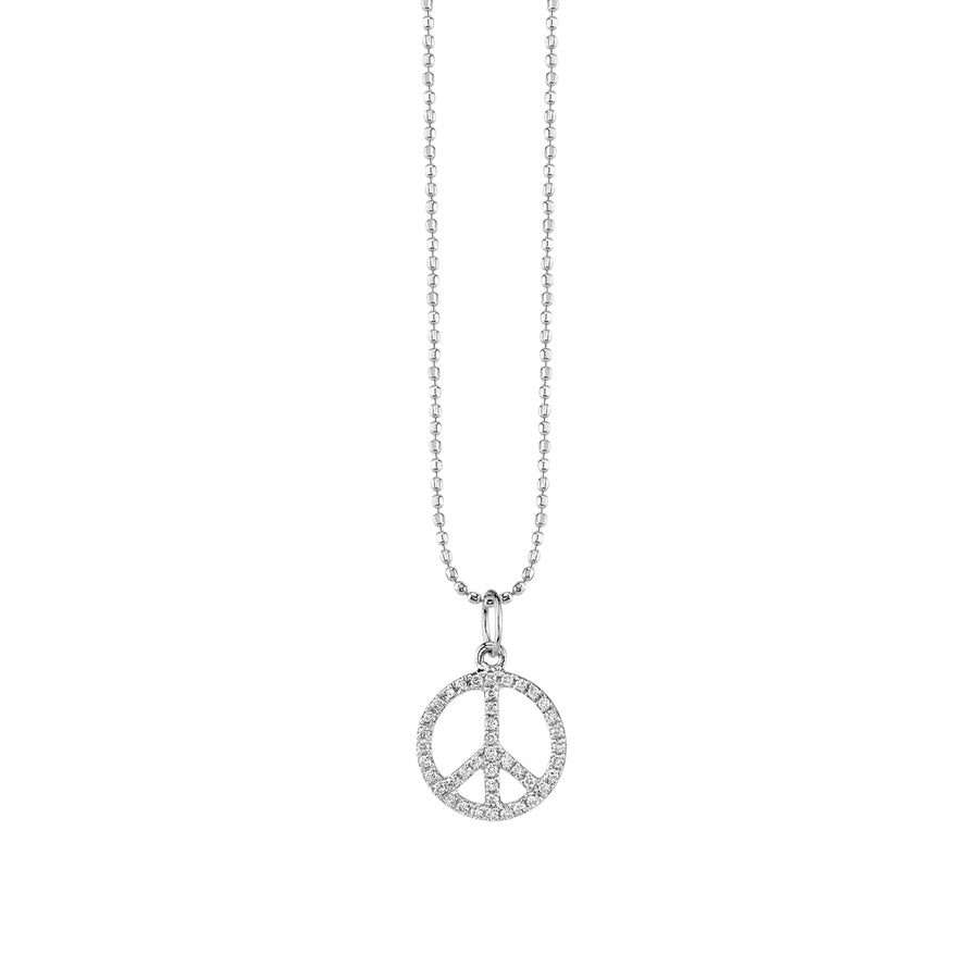 Gold & Diamond Small Peace Sign Charm - Sydney Evan Fine Jewelry