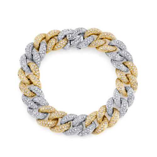 Two-Tone Gold Diamond Link Bracelet