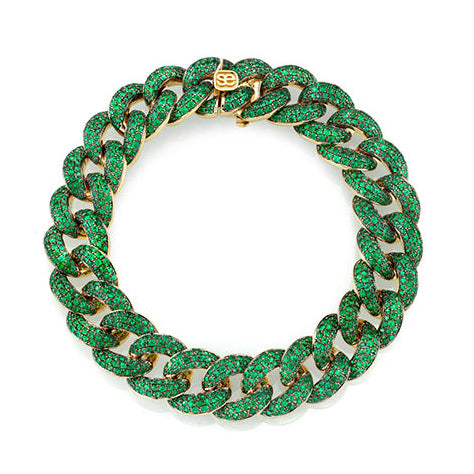 Gold & Emerald Link Bracelet