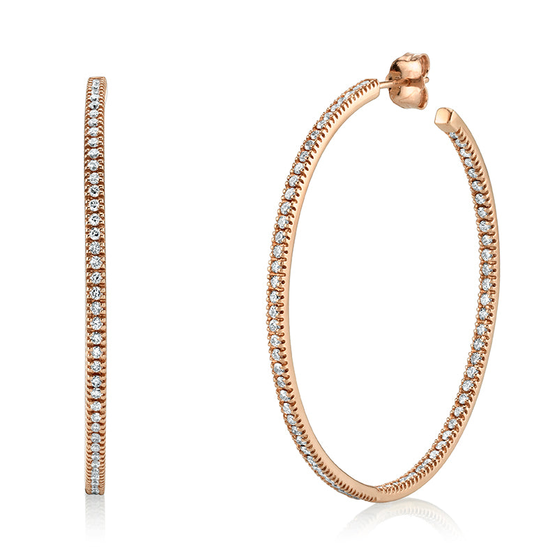 Gold & Diamond Large Hoops - Sydney Evan Fine Jewelry