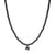 Men's Collection Black Rhodium & Black Diamond Clover on Onyx Necklace