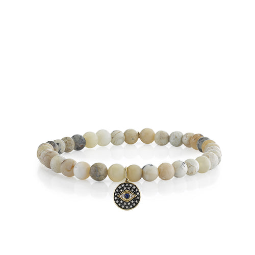 Men's Collection Gold & Diamond Eye Medallion on African Opal