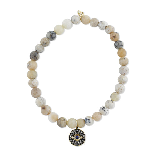 Men's Collection Gold & Diamond Eye Medallion on African Opal