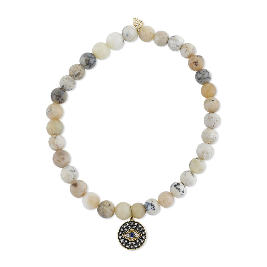 Men's Collection Gold & Diamond Eye Medallion on African Opal - Sydney Evan Fine Jewelry