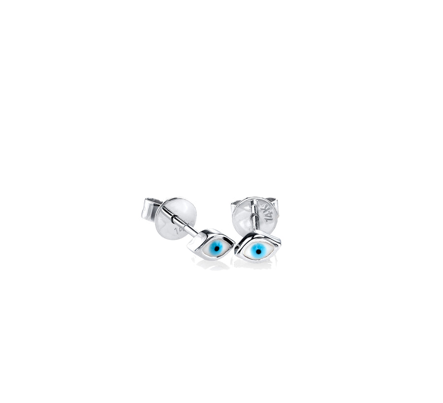 Gold Mini Enamel Eye Stud - Sydney Evan Fine Jewelry
