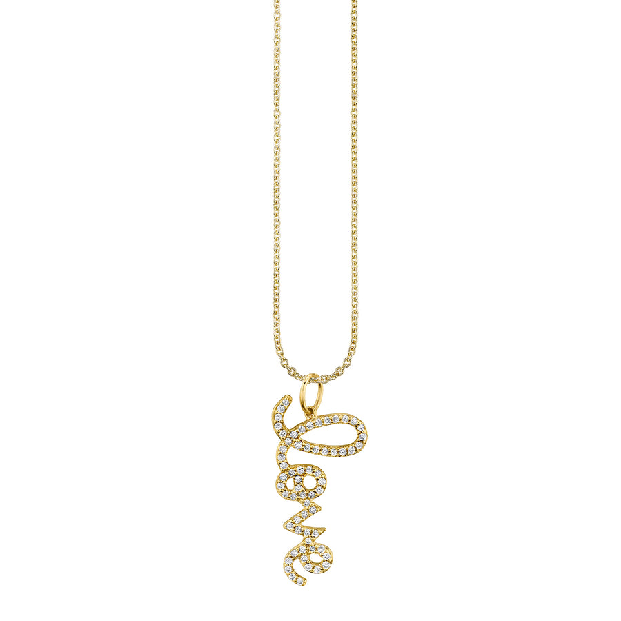 Gold & Diamond Medium Love Charm Necklace - Sydney Evan Fine Jewelry
