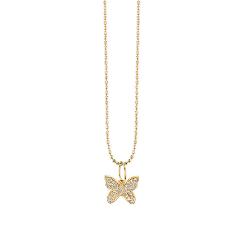 Gold & Diamond Mini Butterfly Charm