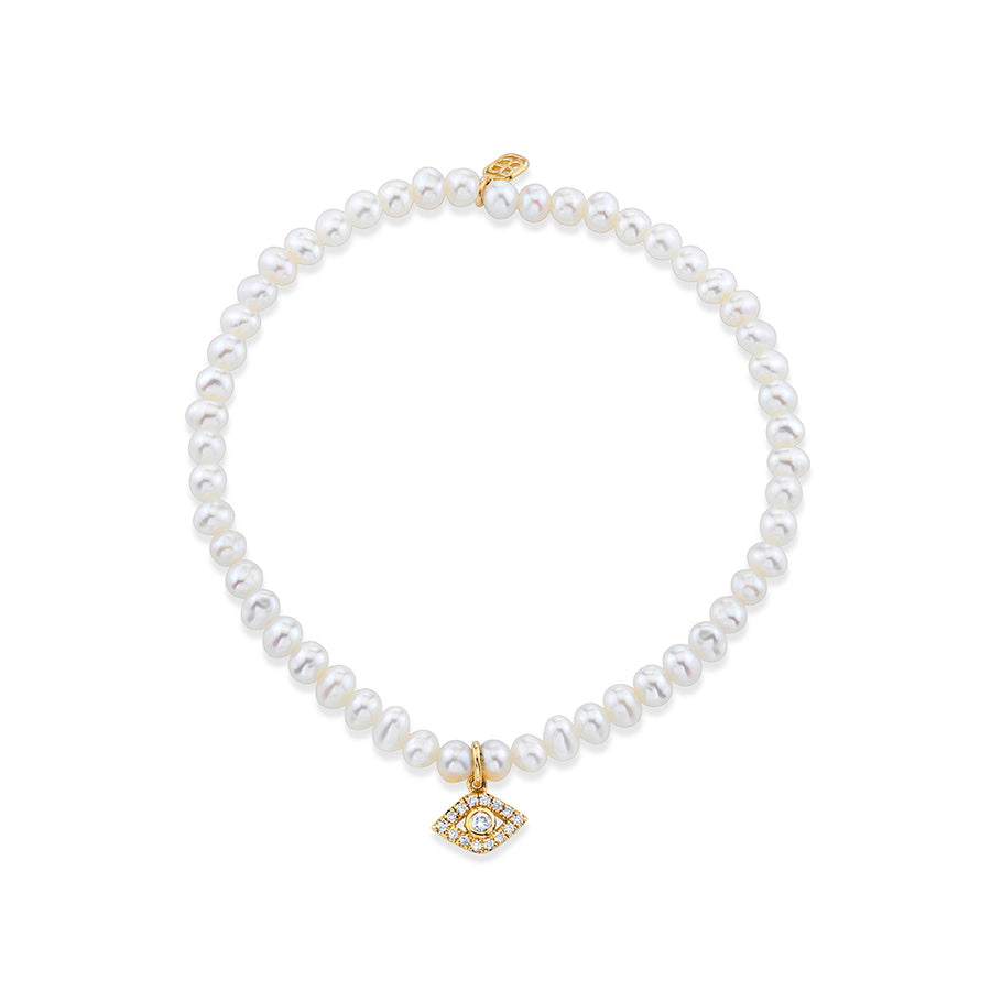 Kids Collection Gold & Diamond Eye on Pearl - Sydney Evan Fine Jewelry