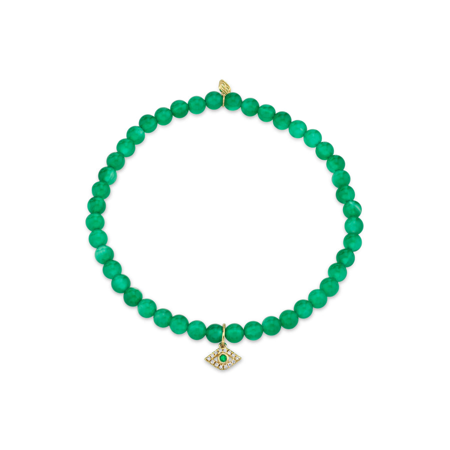 Gold & Diamond Small Evil Eye on Green Onyx - Sydney Evan Fine Jewelry