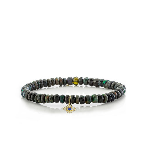 Men's Collection Gold & Diamond Small Bezel Eye on Opal