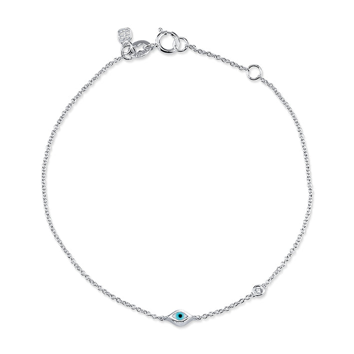 Gold Enamel Mini Eye Anklet - Sydney Evan Fine Jewelry