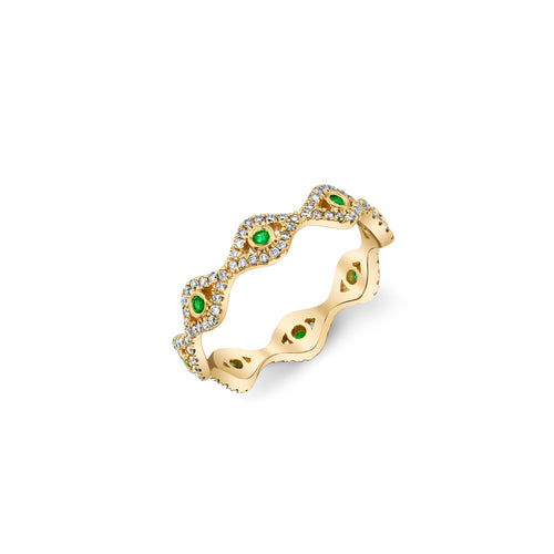 Gold & Diamond Small Bezel Eye Eternity Ring