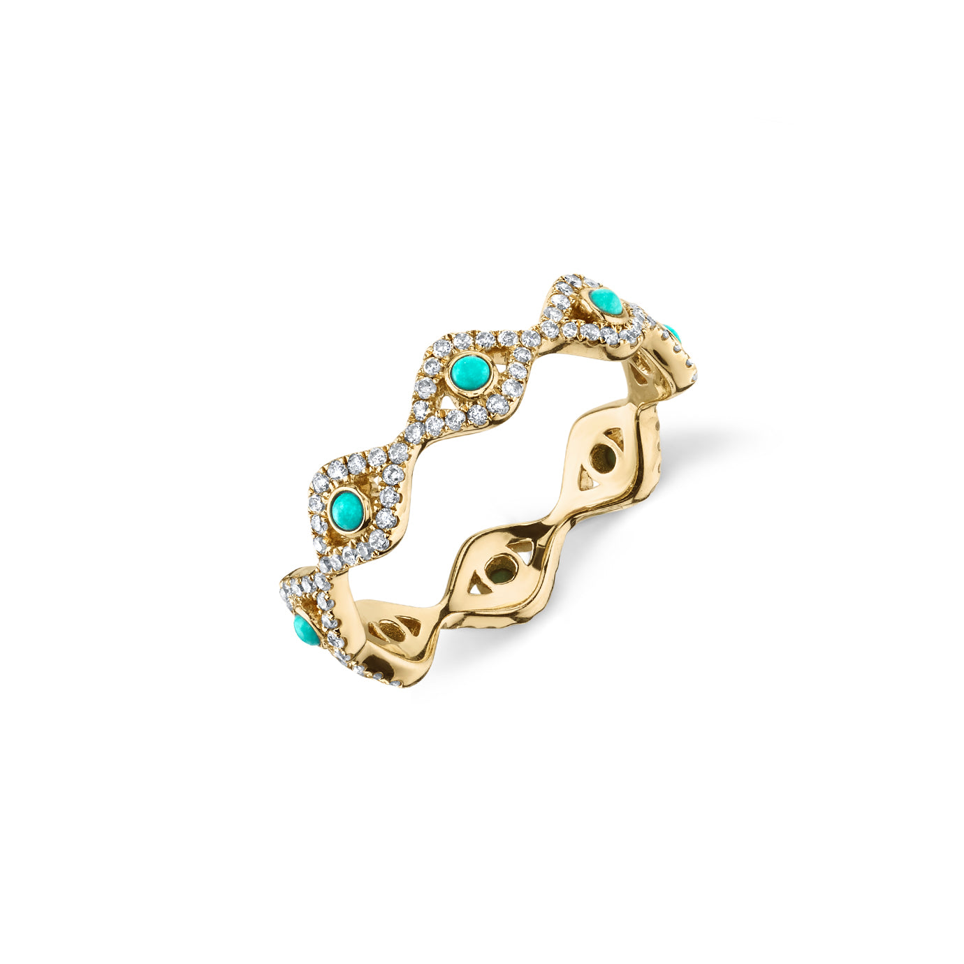 & Diamond Small Bezel Eye Eternity Ring
