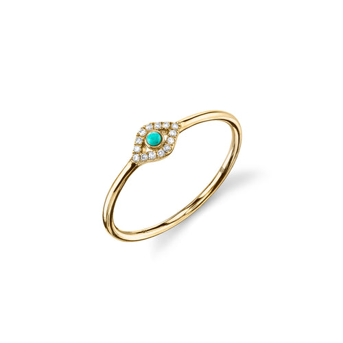 Gold & Diamond Small Bezel Eye Ring