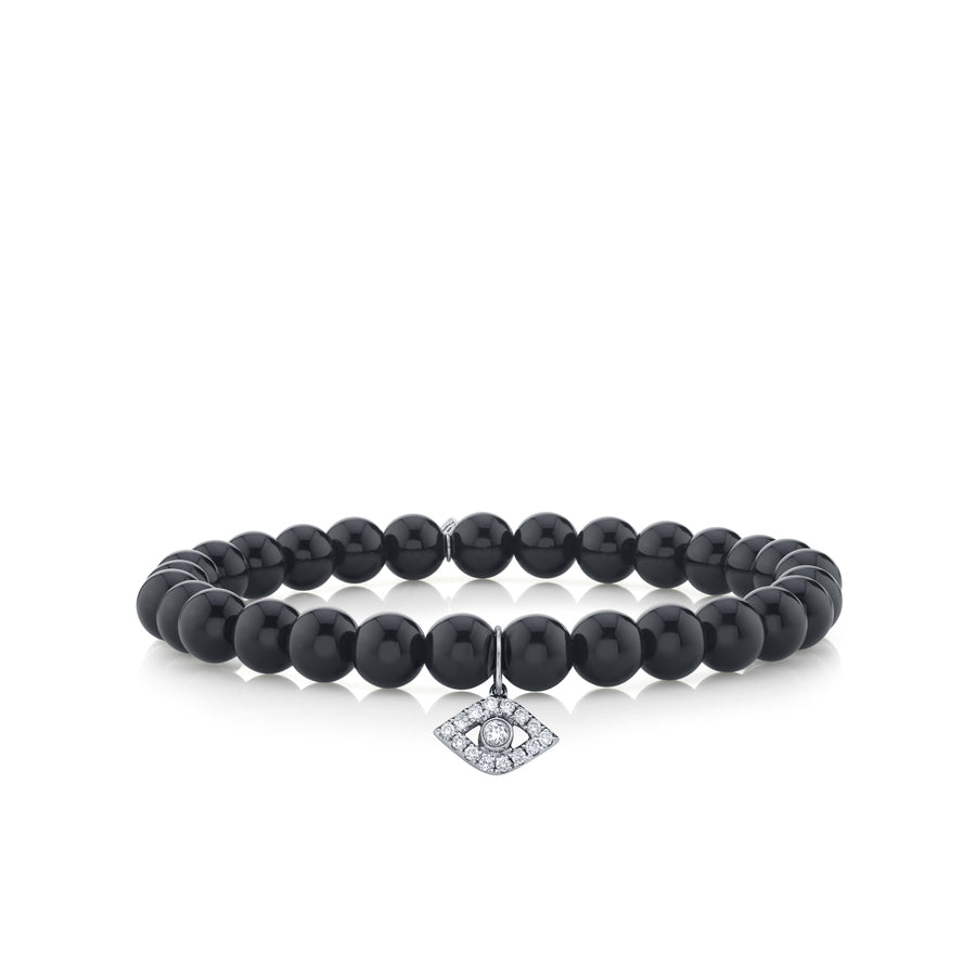 Gold & Diamond Large Eye on Onyx - Sydney Evan Fine Jewelry