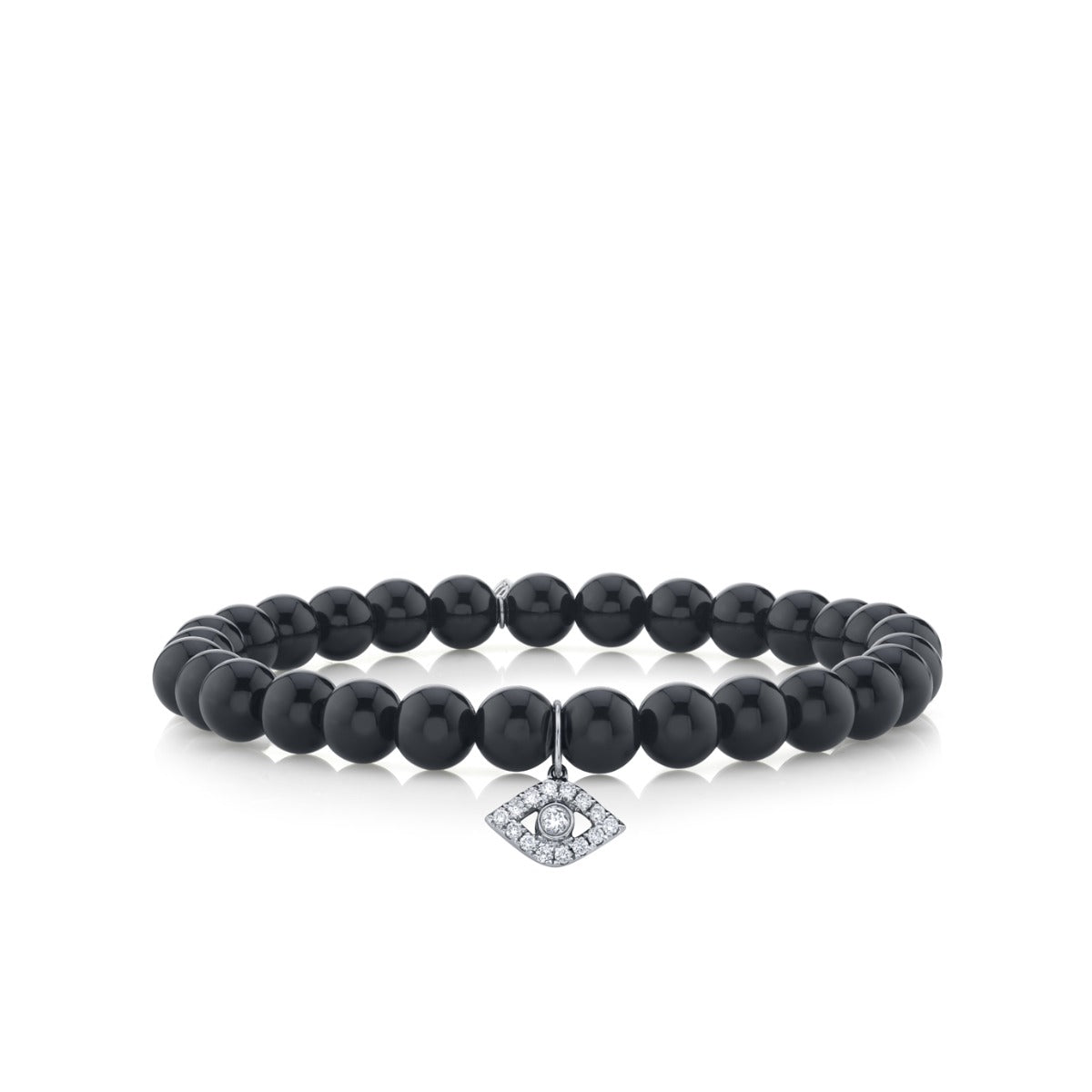 Collection White Gold & Diamond Medium Bezel Eye on Onyx
