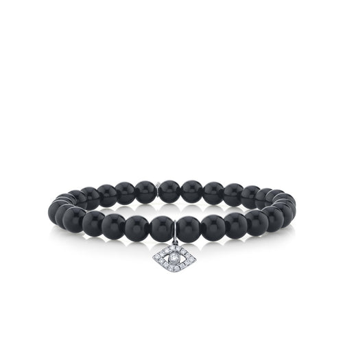 Men's Collection White Gold & Diamond Medium Bezel Eye on Onyx