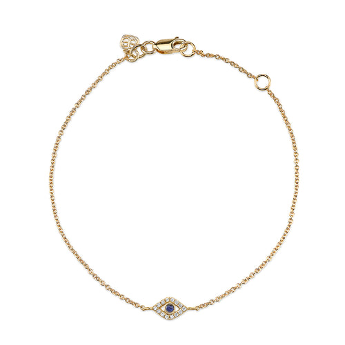 Gold & Diamond Bezel Large Eye Bracelet